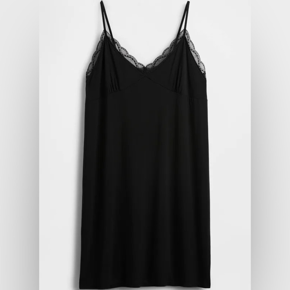 GAP Black Lace Trim Nightgown